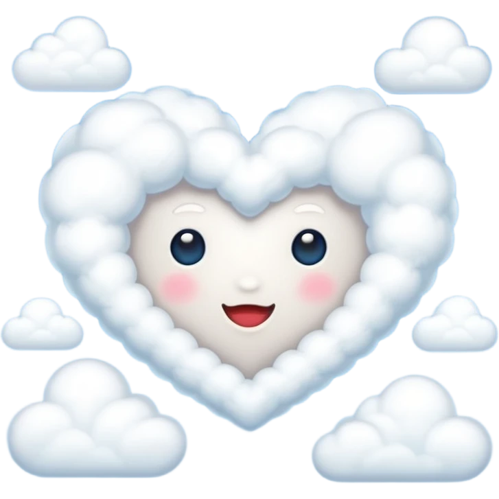 Cloud heart made out of clouds emoji