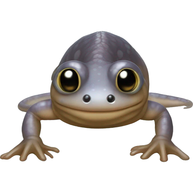 Blind aquatic salamander with a long slender body and four feet emoji