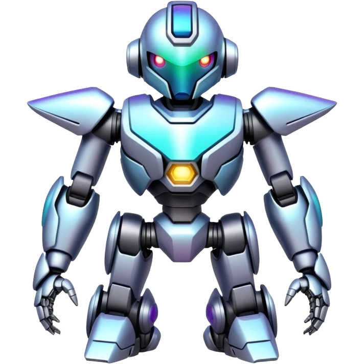 Iridescent futuristic medabot-mecha emoji