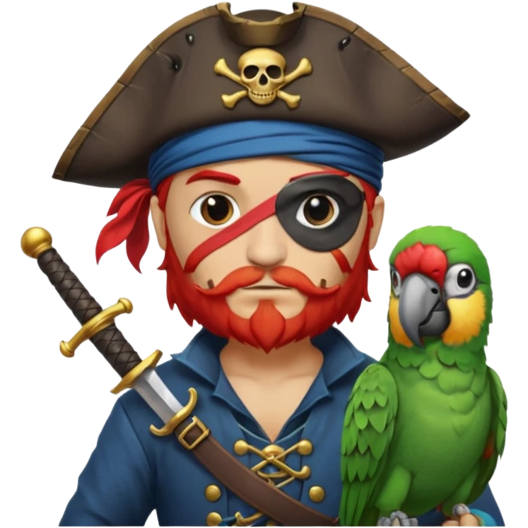 pirate and parrot emoji