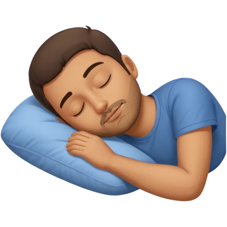 sleeping man with out pillow emoji