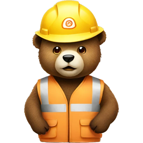 bear with a hardhat emoji