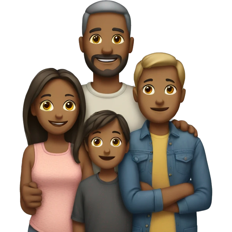 Family with two sons and one daughter  emoji