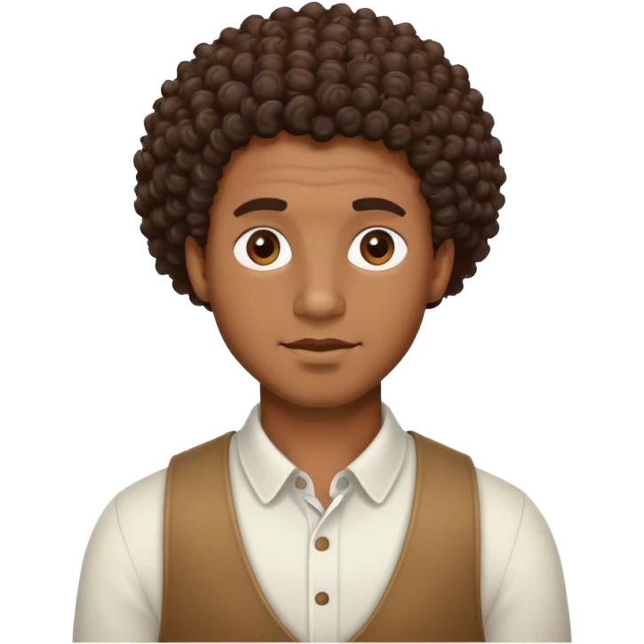 Black guy with curly hair emoji
