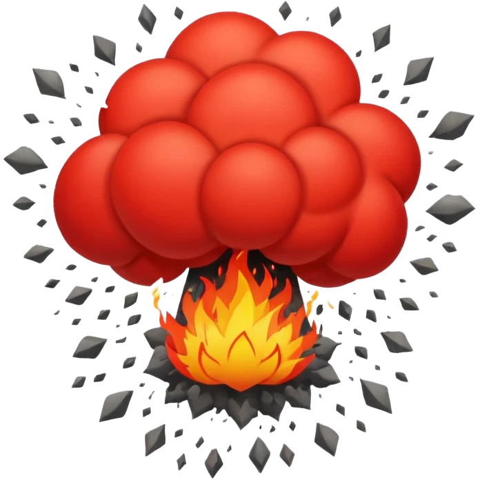 An explosion that will use as the main characters gunfire in a game I'm making. Needs to be red and graphic in nature. The background needs to be blank emoji
