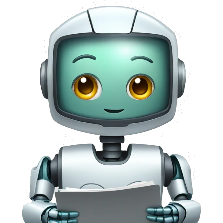 Robot therapist holding clipboard emoji