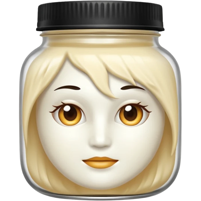 hair mask in a jar without face, only the white product WITHOUT FACE  emoji