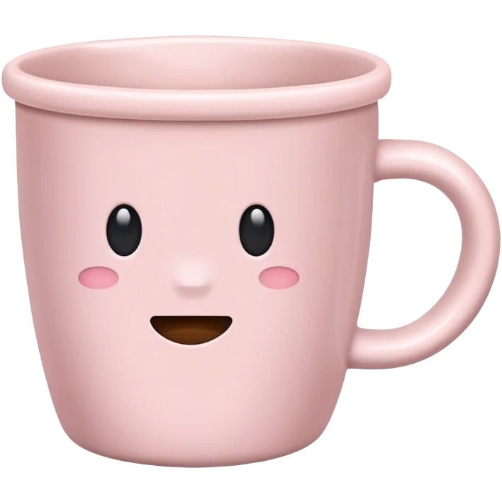 Pale pink empty ceramic coffee cup emoji