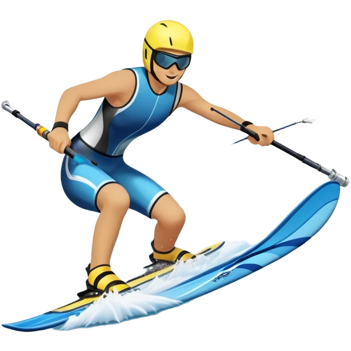 An icon featuring a close-up collage of water skis, splashing water across the surface. The design highlights the motion of the skis cutting through the water. Transparent background emphasizes the thrill of water skiing. emoji