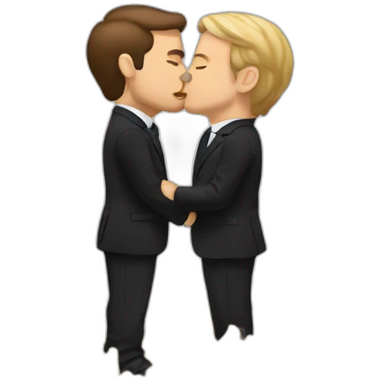 Macron kiss poutine emoji