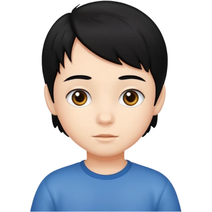 black hair child emoji