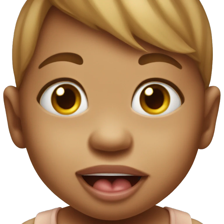 Baby sticking tongue out emoji