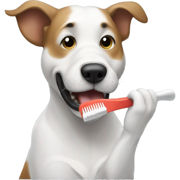 My dog brushing his teeth  emoji