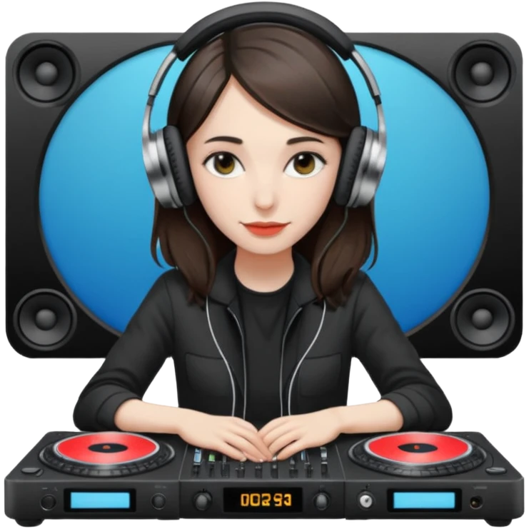 Amelie Lens with DJ table emoji