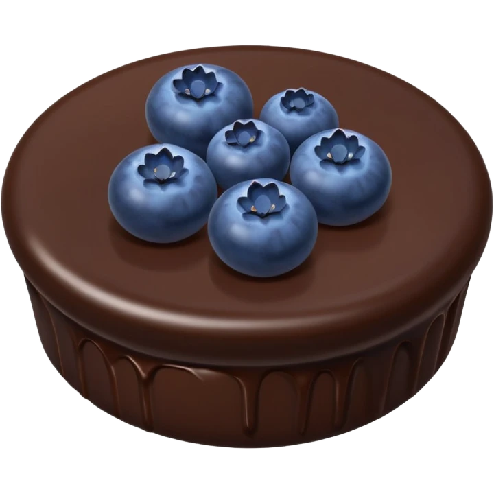 dark chocolate piece with blueberries on top  emoji
