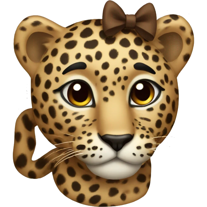 leopard with a brown bow  emoji