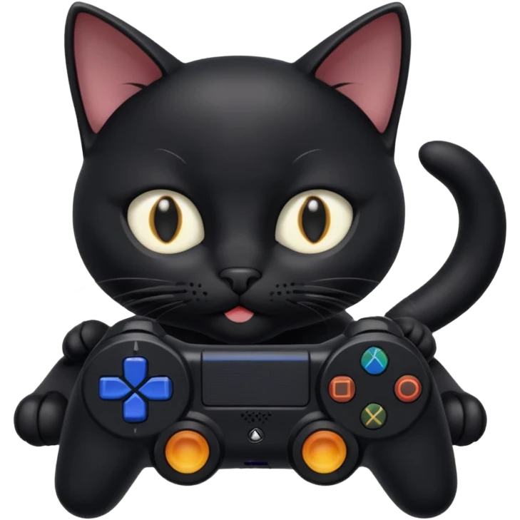 black cat homme-avec-manette-ps4 emoji