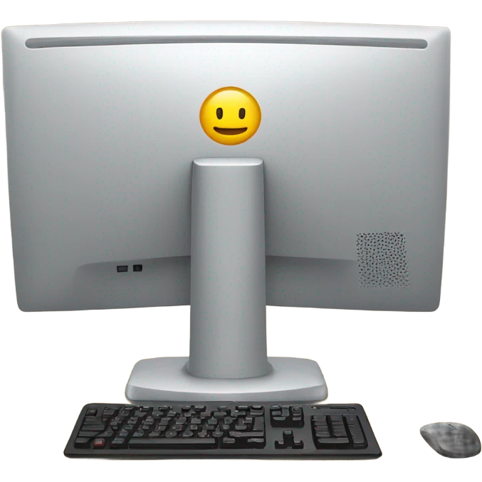 desktop computer on desk back view emoji
