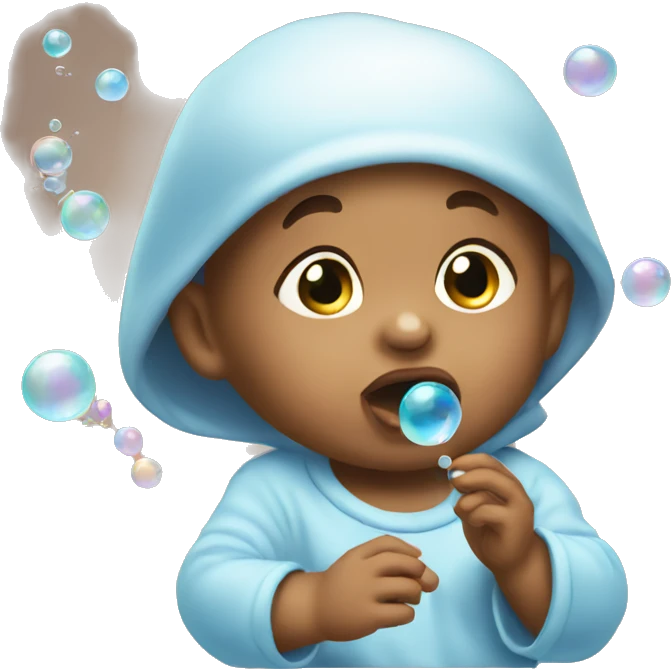 Baby blowing bubbles emoji