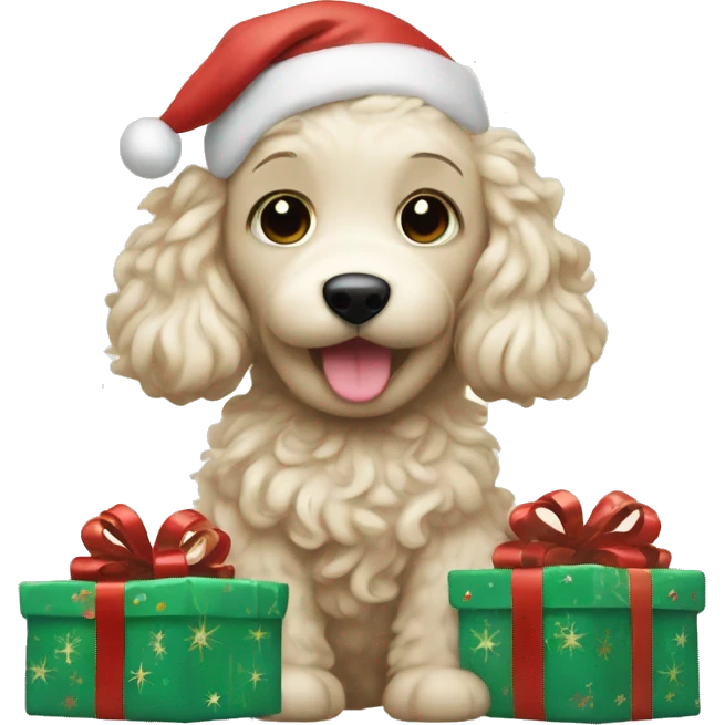 Cream doodle holding Christmas presents  emoji