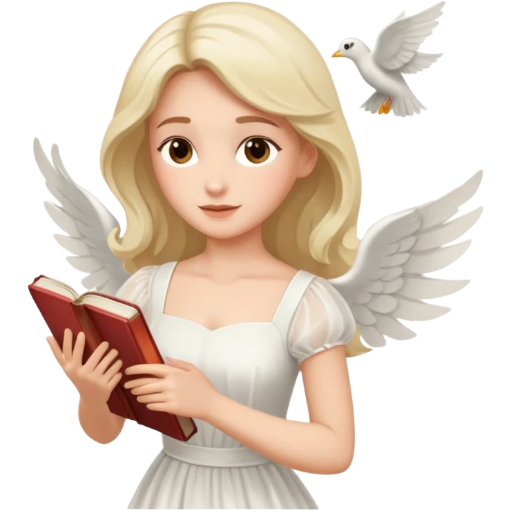 Dreamy, kind, empathetic — like they’re not fully grounded. woman flyingwith a book emoji
