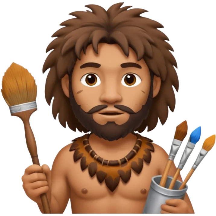 un uomo delle caverne pittore emoji