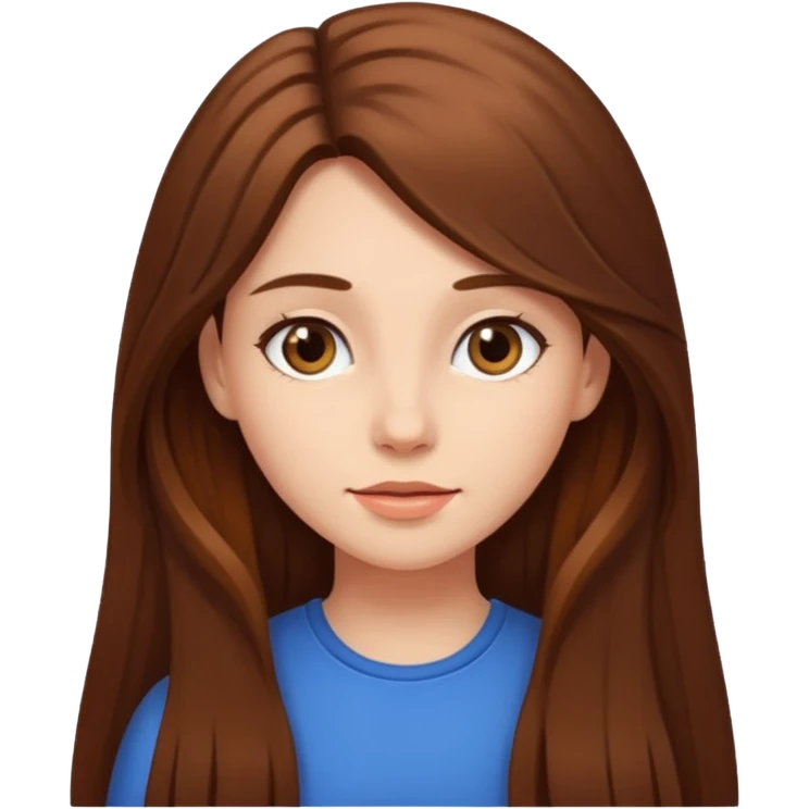 Girl with long brown hair emoji