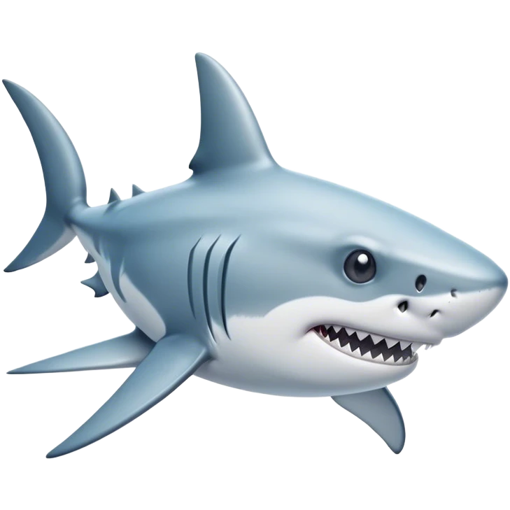 Cinematic Noble Shark Portrait Emoji, Poised and regal, with a sleek, powerful build and a smooth, streamlined body in icy gray and white tones, deep-set soulful piercing eyes, Simplified yet sharp and sophisticated features, highly detailed, glowing with a soft, dignified glow, high shine, intelligent and formidable, stylized with an air of oceanic majesty, focused and attentive, soft glowing outline, capturing the essence of a watchful and confident predator, so majestic it feels as though it could glide out of the screen with effortless authority! emoji