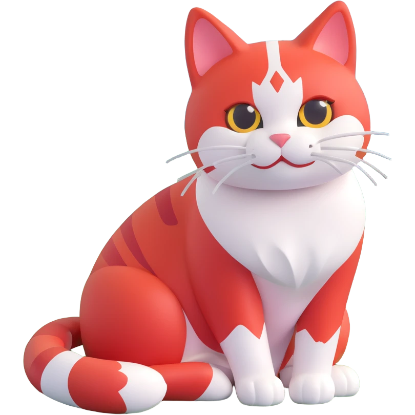 adventurous and dynamic cat inspired by the Avalanche logo, red and white colors, with a mountain motif emoji