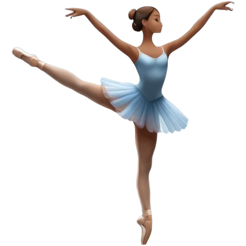 Icon for Ballet: a theater stage with silhouette of a ballerina in an elegant pose, surrounded by spotlight and stage lights. The icon should convey the grace and beauty of ballet, with focus on the dancer and the dramatic lighting. Transparent background. emoji