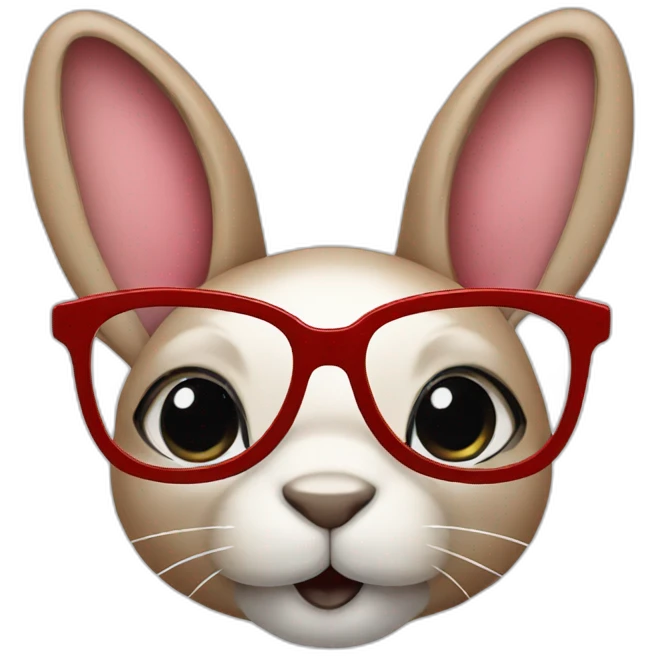 Bunny with glasses emoji