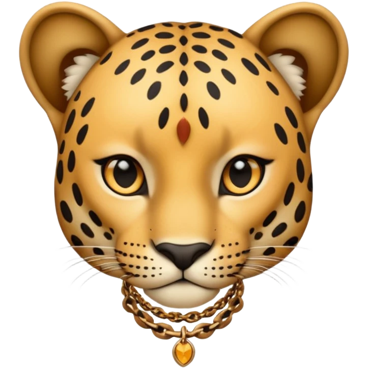 leopard wearing necklace and T-shirt emoji