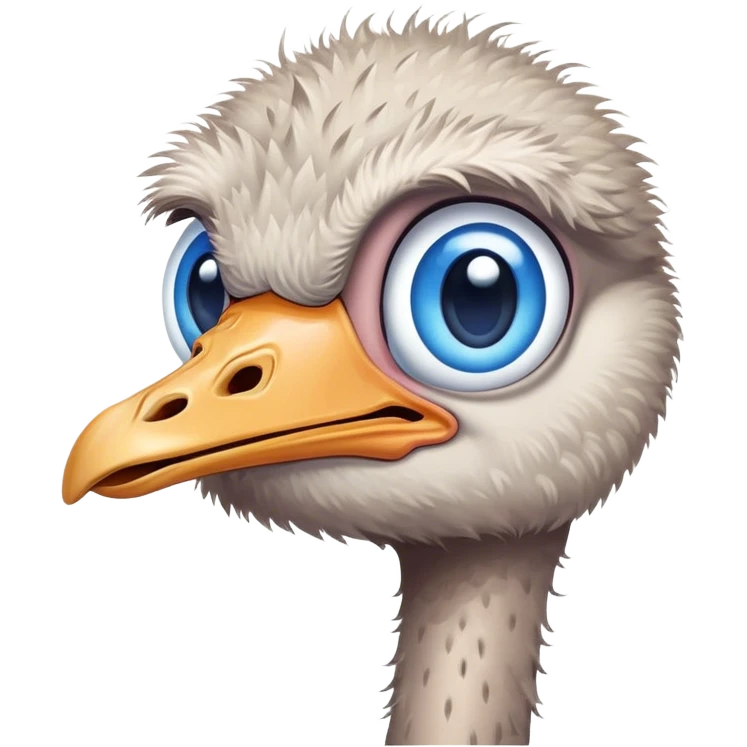 Ostrich with big blue eyes emoji