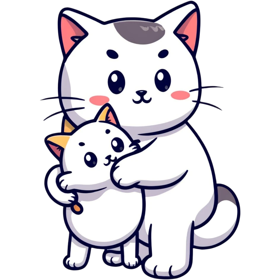 person hugging a cat emoji