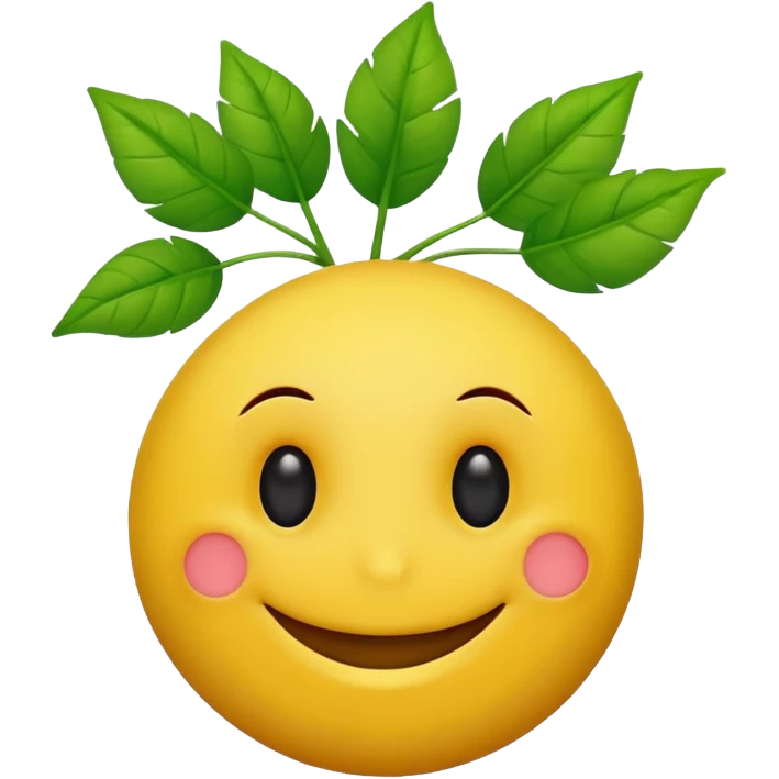 Smiley face with plant instead of eyes emoji