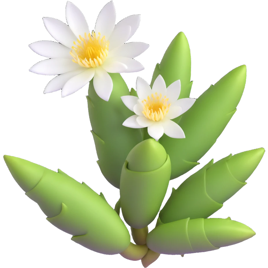 beautiful blooming epiphyllum flower with white petals emoji
