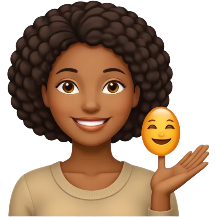 An black auntie saying I thank you emoji