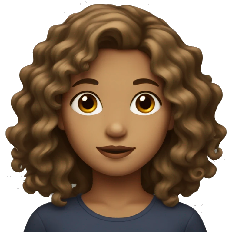 Brown eyed girl with wavy hair emoji