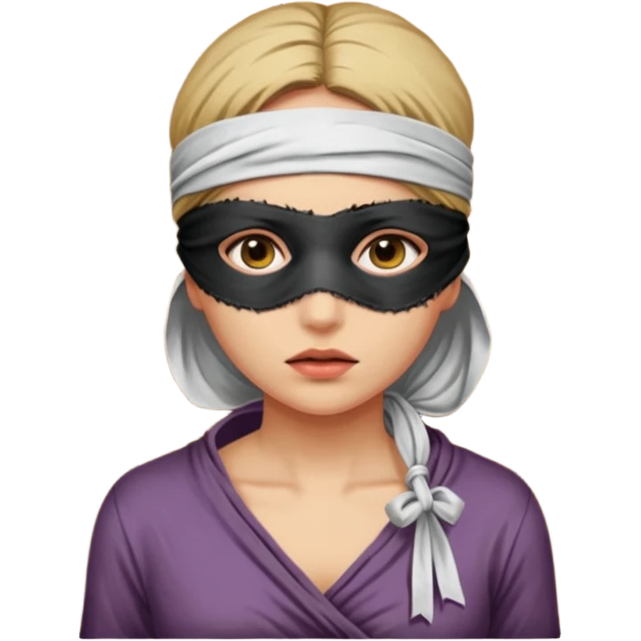 Bondage sexy  lady blindfolded tied door emoji