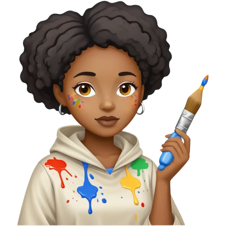 Black painter artist female emoji