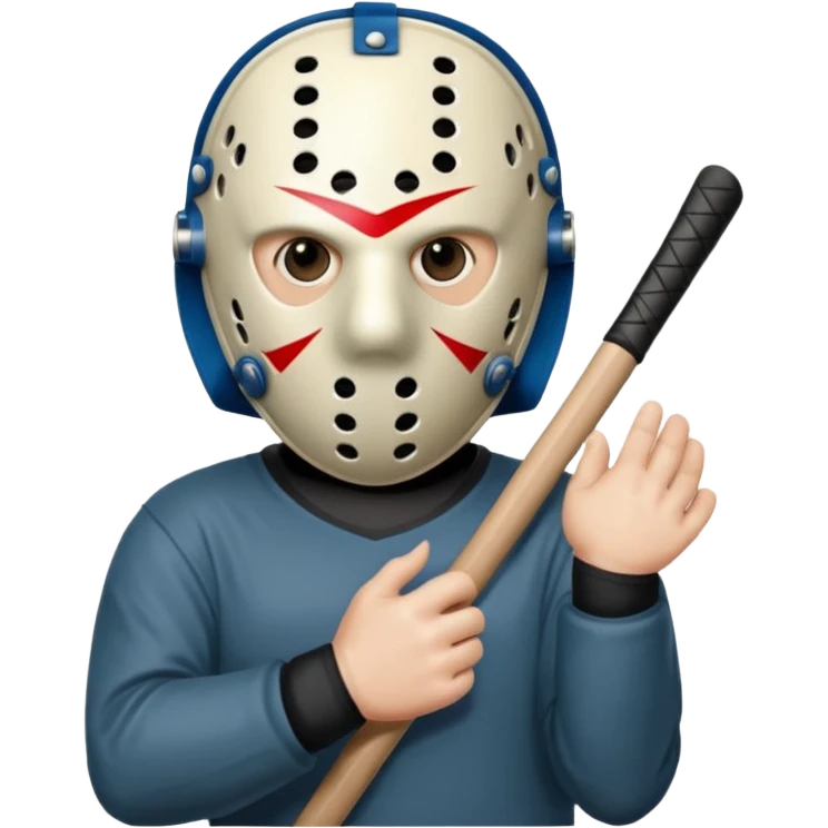 a cartoon image of Jason Voorhees, looking cute, with his hands together in front of him emoji
