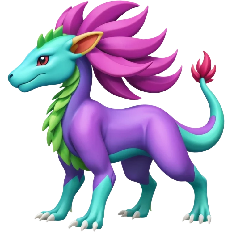 Suicune-Meganium-fusion (full body) emoji