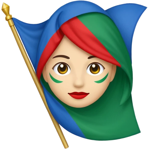 emoji de bandera gitana azul verde y círculo SOLO DE COLO ROJO en el centro  emoji