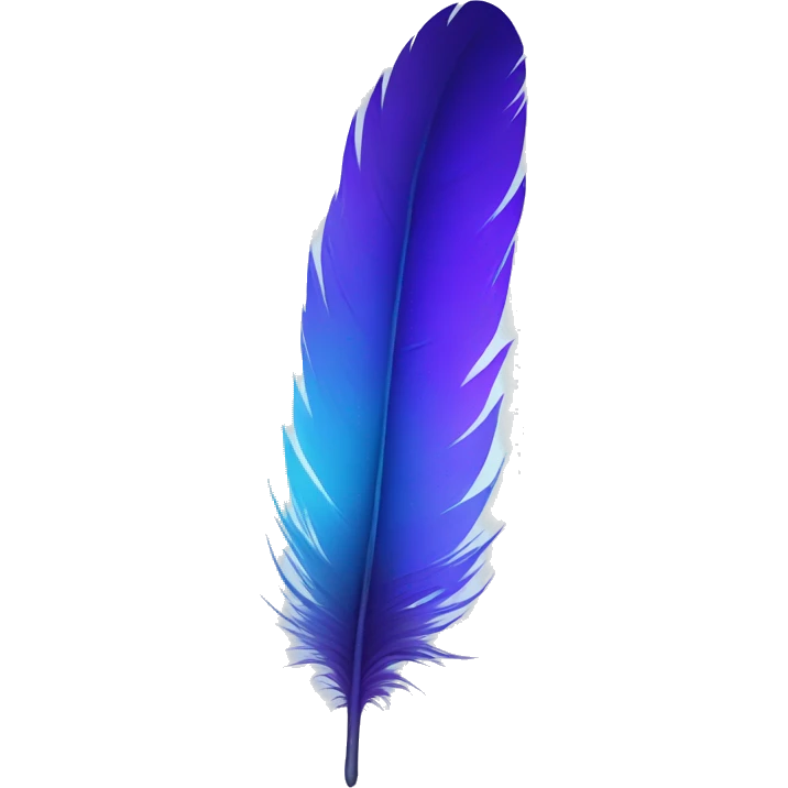 Blue Purple grew gradient feather emoji