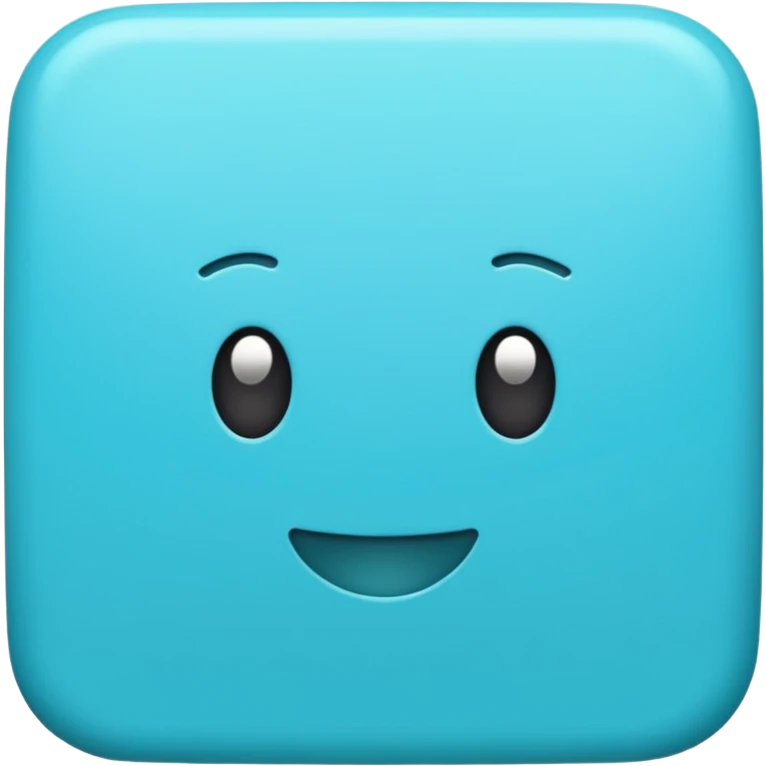 Cyan square with the word Then emoji