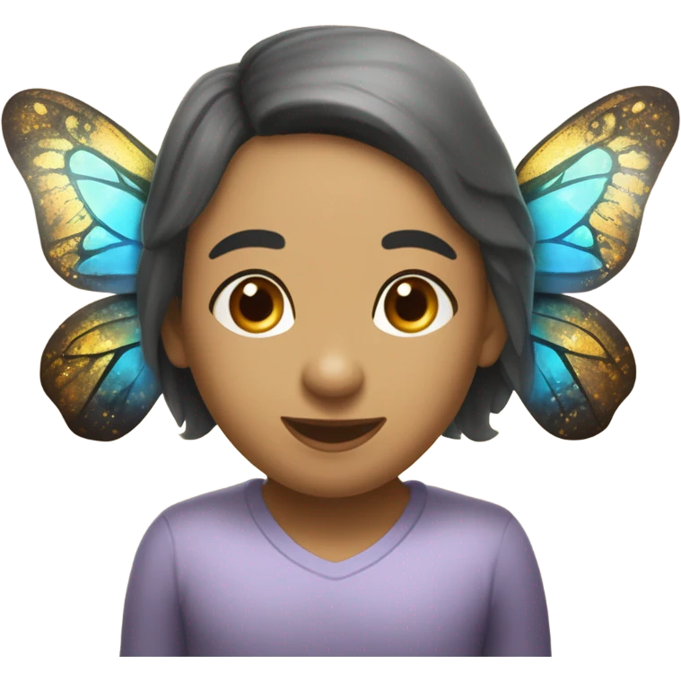 Butterfly dourada escrito embaixo “Ele me deu asas” emoji