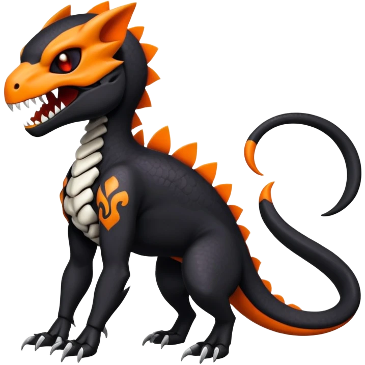 Salandit-Noibat-Litten-Hybrid with a white skull-head (Full body) emoji