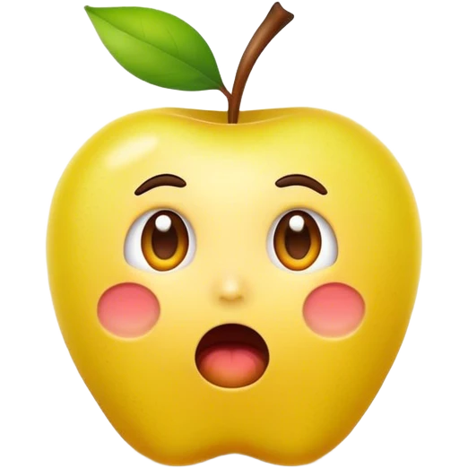 surprised yellow apple style emoji emoji