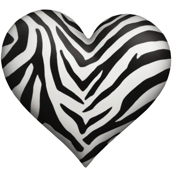 zebra printed heart emoji