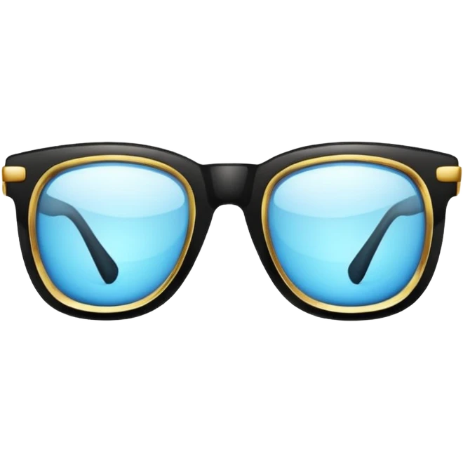 black glasses with + diamond and golden emoji